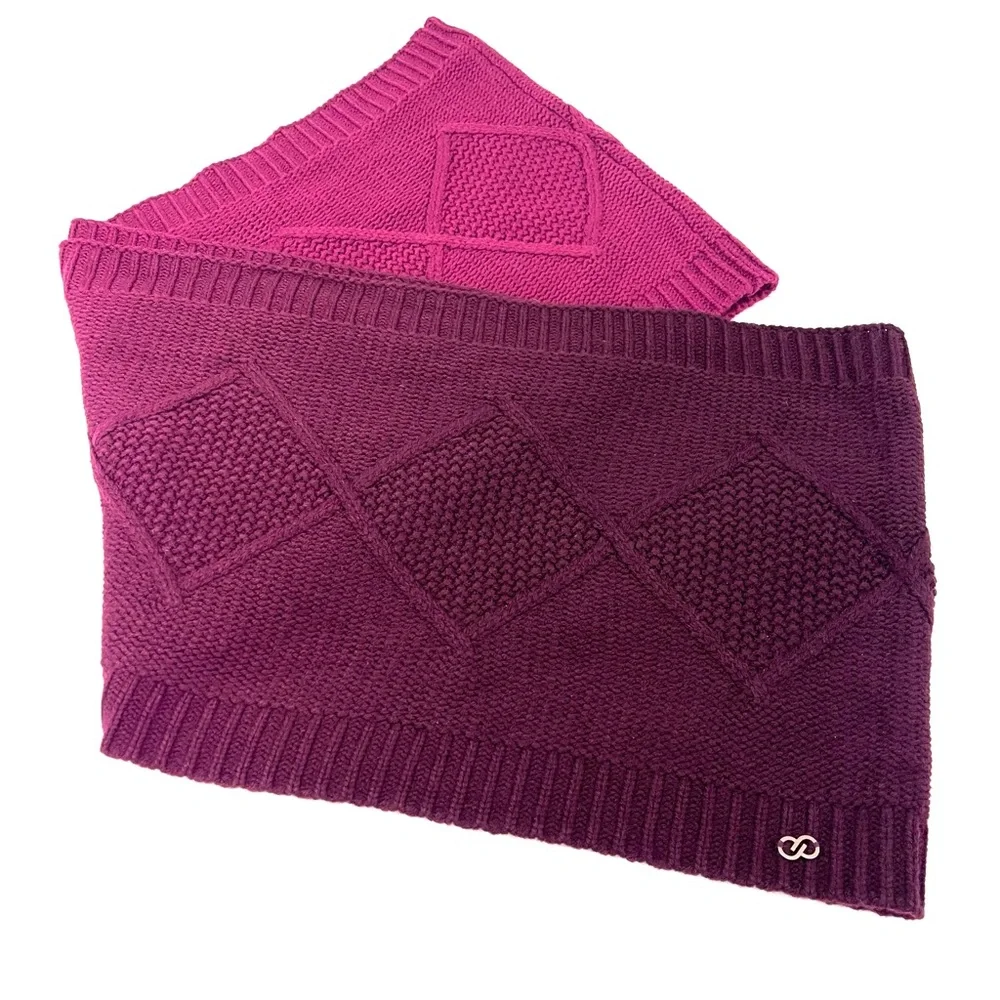 CALIA by Carrie Underwood Ombre Infinity Warm Chunky Knit Scarf Pink Purple